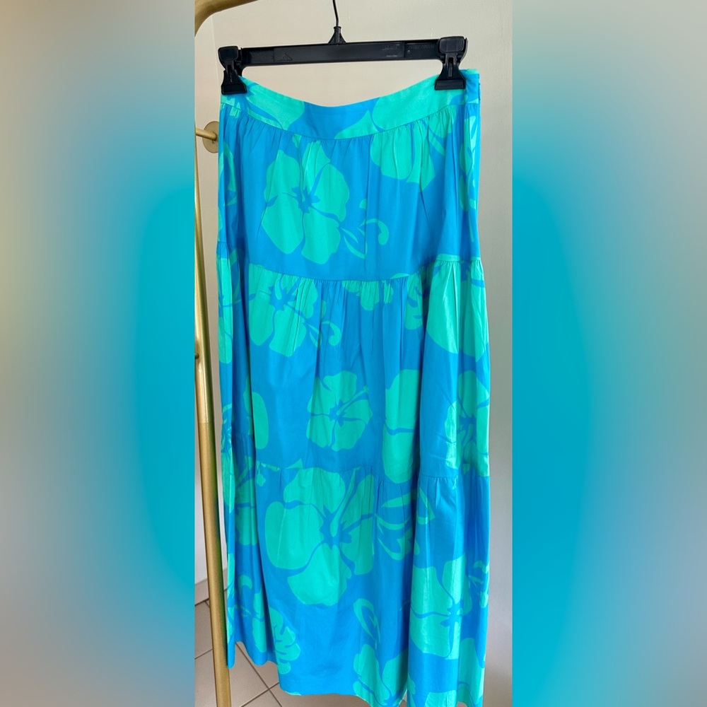 STAUD Blue Hibiscus Sea Skirt 🌺